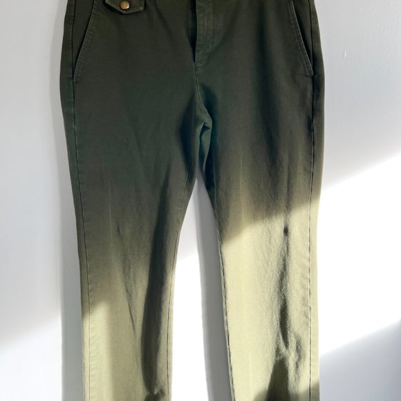 Banana Republic Sloan Flare Stretch Pants Olive Green Size 4 - Picture 3 of 11